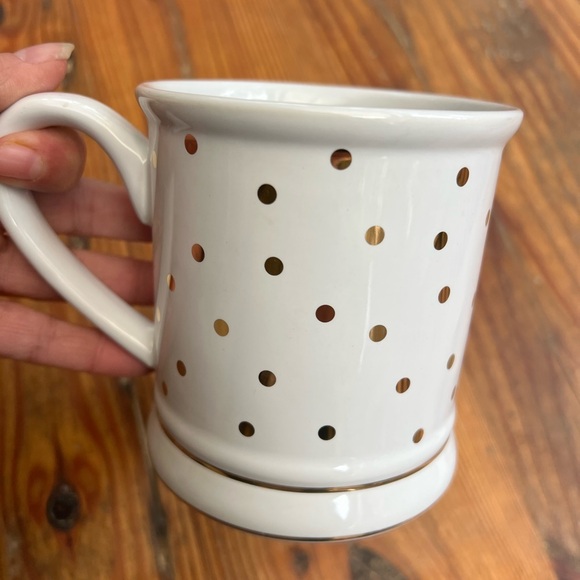 PIER 1 IMPORTS Initial Monogram L White with Gold Metallic Confetti Detail Mug - Picture 6 of 8